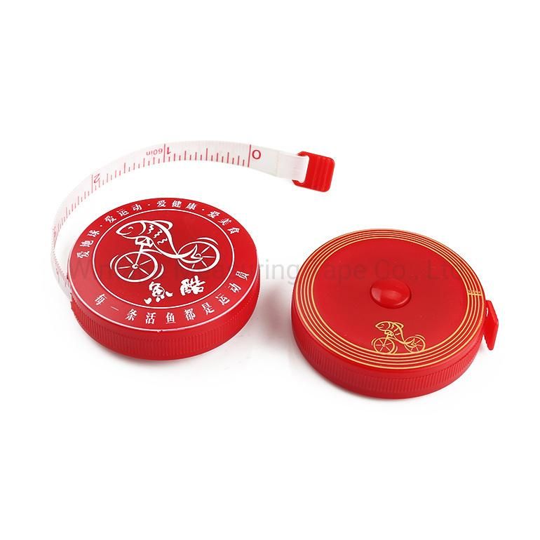 Custom Red 1.5m Plastic Fiberglass Tape Measure as Promotional Gift
