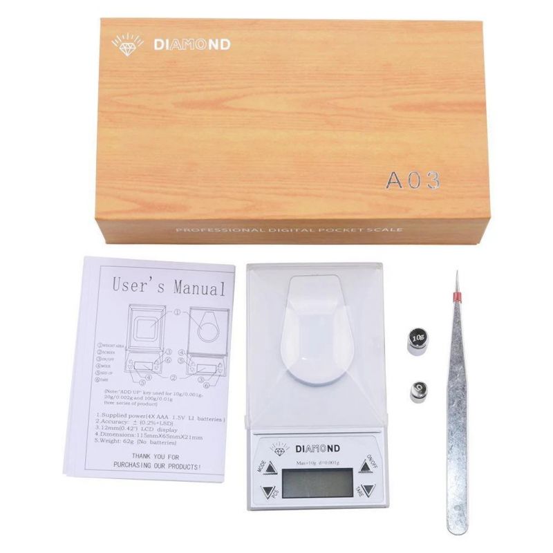 10g/0.001g High Precision Digital Jewelry Scales for Weighting Gold Pearl Diamond