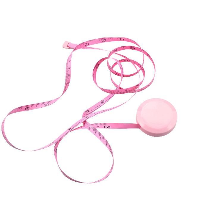 60-Inch 1.5 Meter Soft Pink Retractable Measuring Tape, Pocket, Body Tailor Sewing Craft Cloth Tape Measure