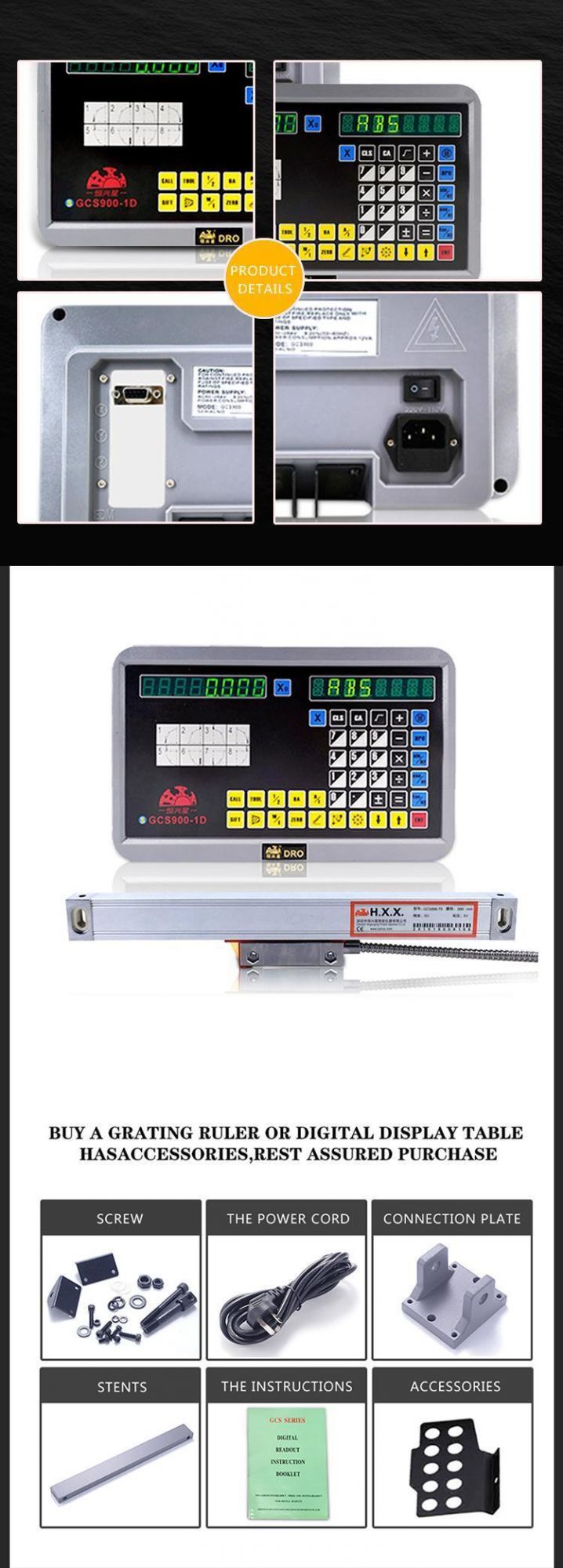 High Quality Digital Readout (DRO) with 1axis and Linear Scale