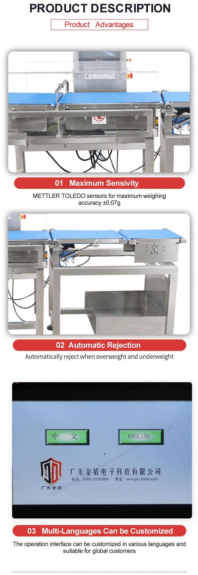 Automatic Checkweighers Online Check Product′s Weight