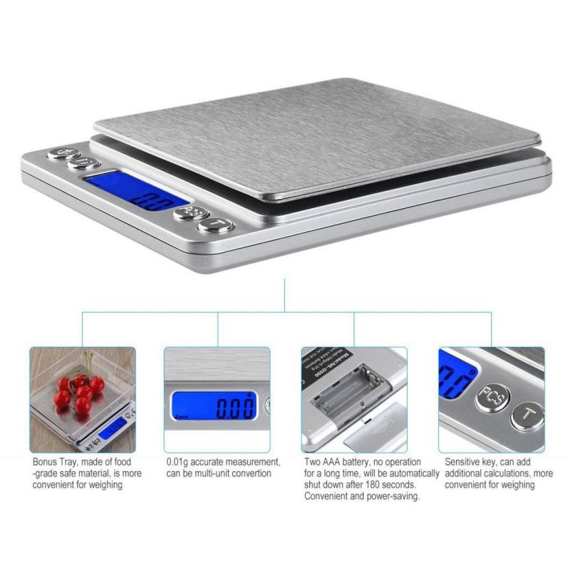 High Precision Stainless Steel Digital Food Scale Jewelry Balance/Digital Pocket Scale Electrical Weighting Scale