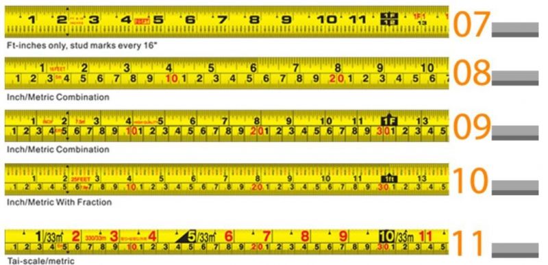 Steel Metal Retractable Tape Measure Waterproof and Drop-Proof Metric Inch