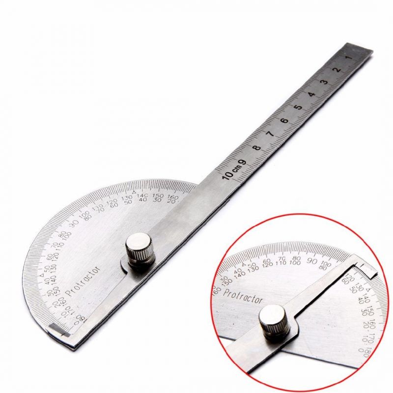 1PC 180 Degree Protractor Angle Ruler Stainless Steel Measuring Tool 198X53X14mm for Woodworking