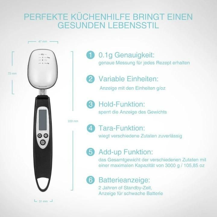500g/0.1g LCD Display Digital Kitchen Measuring Spoon Scale