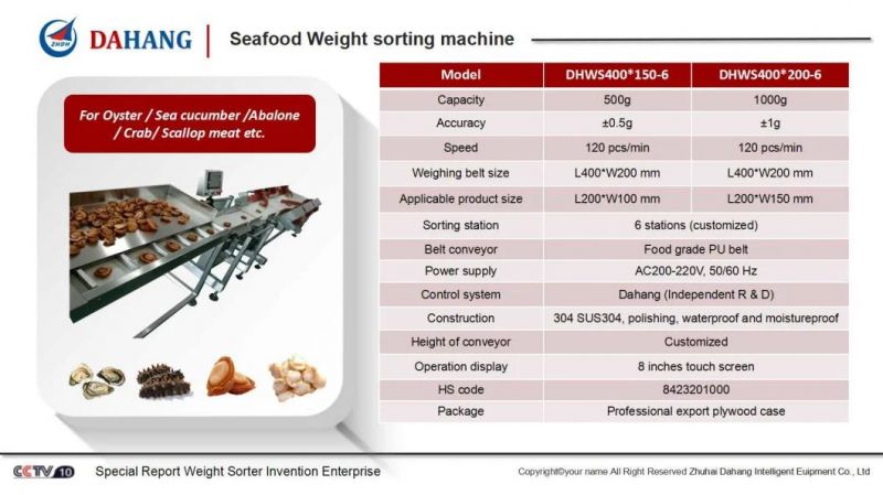 Best-Selling Seafood Weight Sorter Machine
