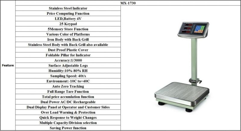 Electronic Platform Weighing Scale Weight Floor Platform Bench Scale