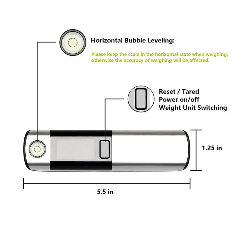 Luggage Scale with Built-in Tape Measure, with Horizontal Bubble Digital Portable Travel Suitcase Weigher (Digital)