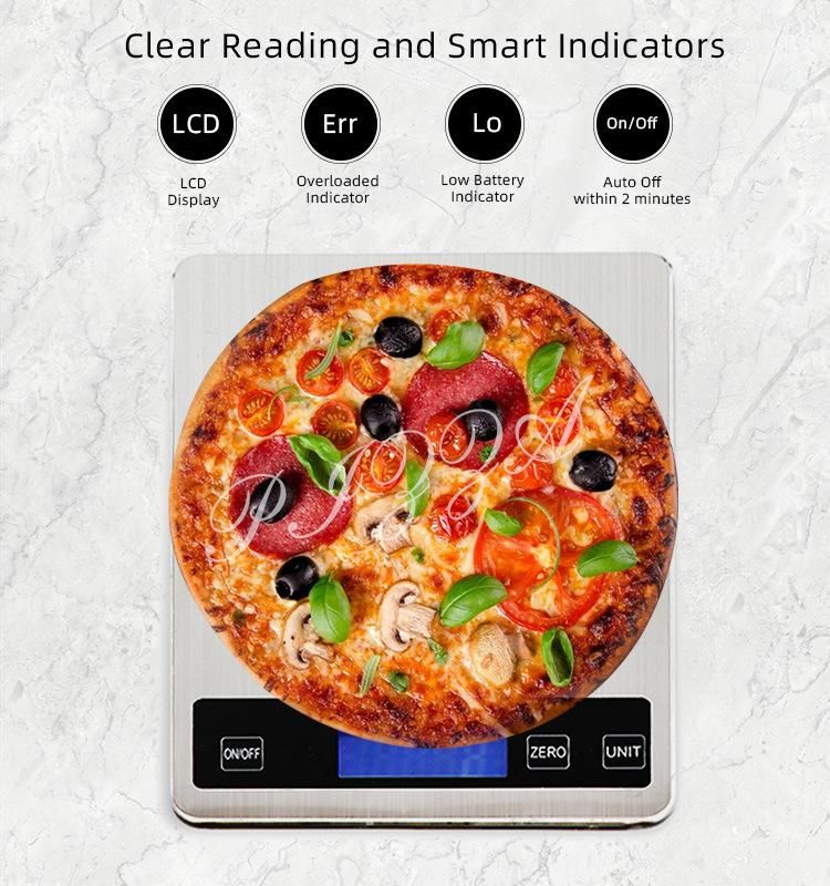 OEM Digital Kitchen Scale with Tempered Glass 15kg 0.1g