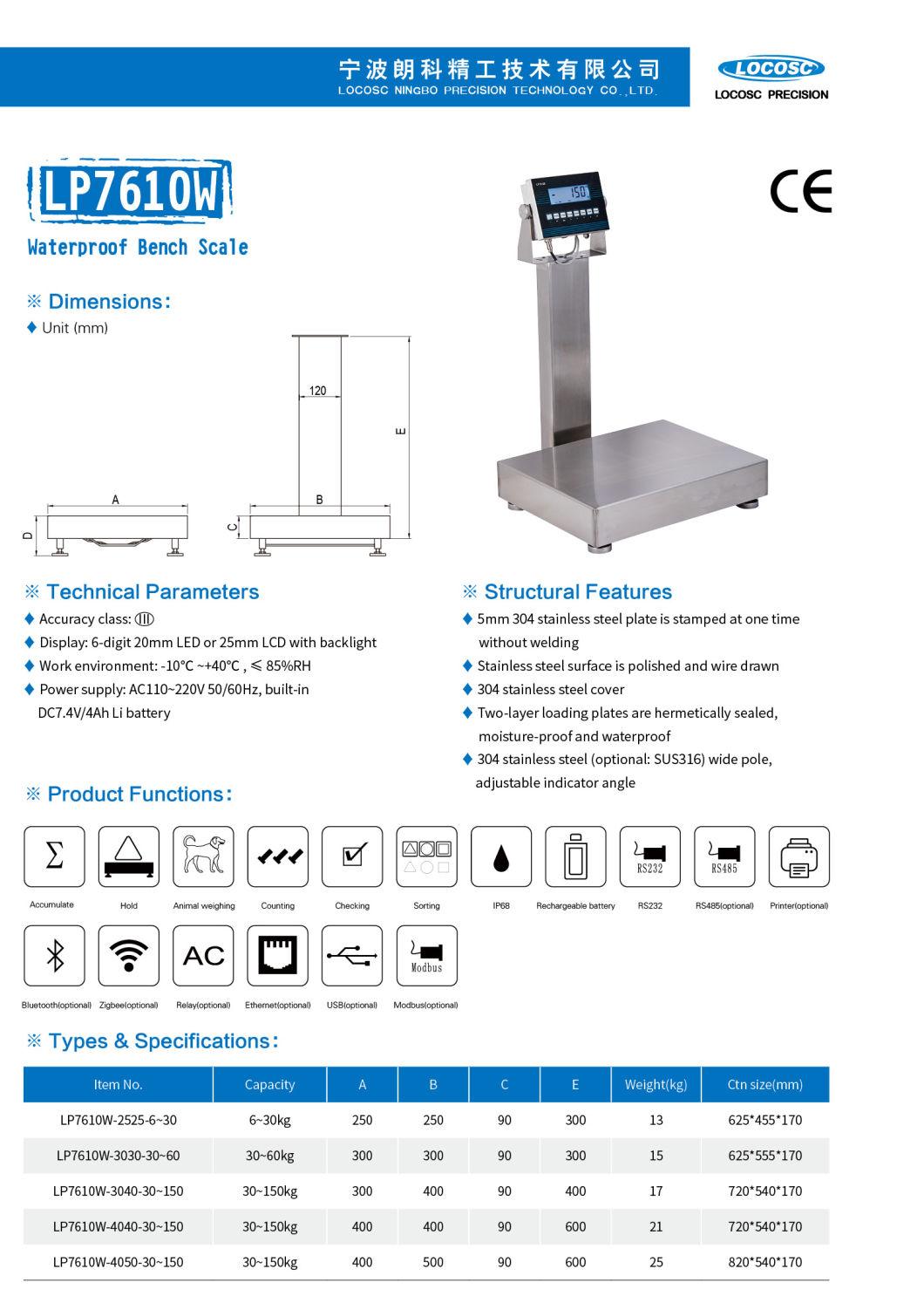 Stainless Steel Moistureproof Waterproof Bench Scale