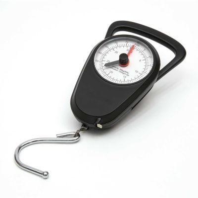 35kg Portable Hook Travel Handle Mechanical Weighing Fishing Luggage Scale with Tape Measure