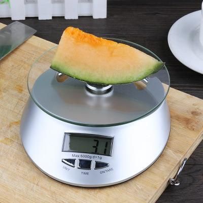 5kg Clock Function Digital Kitchen Nutrition Food Scale