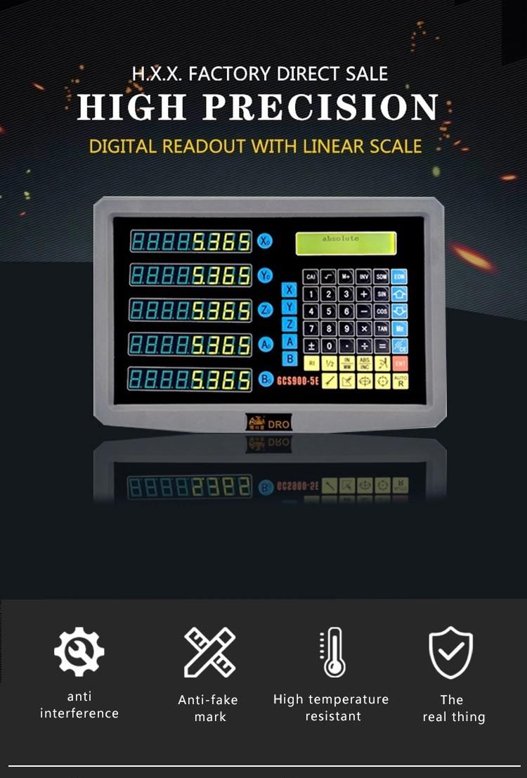 Precision Dro 5 Axis Digital Readout for Ginder& Drilling& EDM