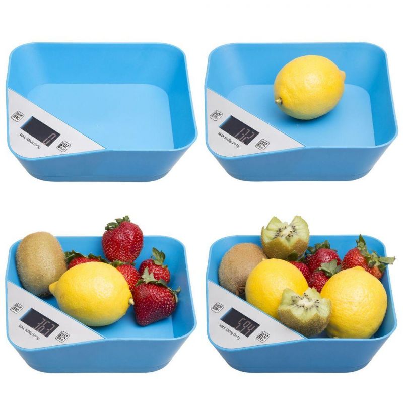 5kg Digital LCD Food Kitchen Weight Scale with Square Bowl