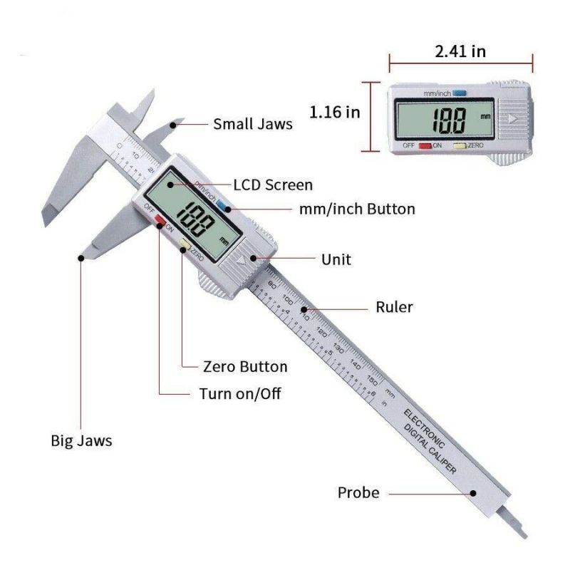 Digital Caliper Vernier Micrometer Electronic Ruler Gauge Meter 150mm 6inch New