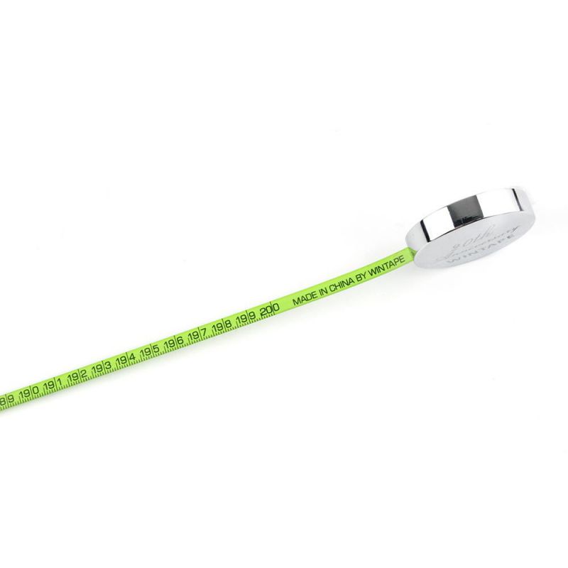 2m Zinc Metal Case Steel Tape Measure Nylon Coated Green Glad